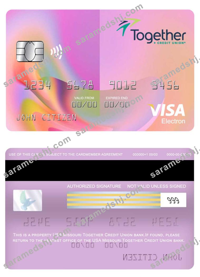 USA Missouri Together Credit Union bank visa electron card